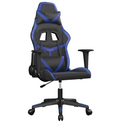 Chaise de jeu,Chaise de bureau de massage Noir et bleu Similicuir CFW55554 (1/5)