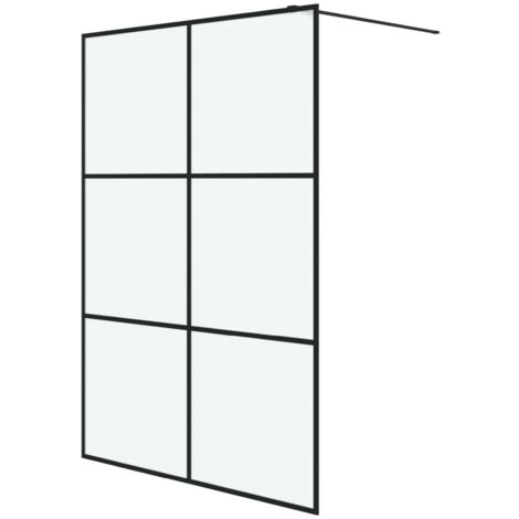 Paroi de douche,Écran de douche,Paroi fixe Noir 140x195 cm Verre ESG dépoli CFW32972 (1/5)
