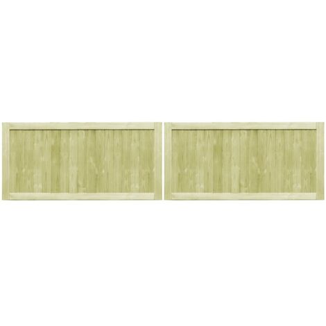 Porte de jardin,Portail de jardin,Portillons de jardin 2 pcs Bois de pin imprégné 300x75 cm CFW28070
