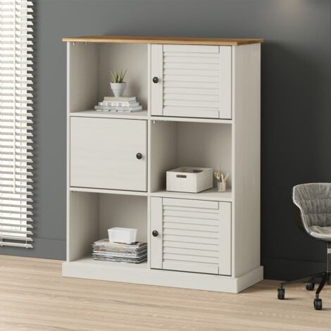 Bibliothèque, Étagère de Rangement, Meuble Étagère VIGO blanc 90x35x114,5 cm bois massif de pin WFE283682 Maison Chic (1/5)