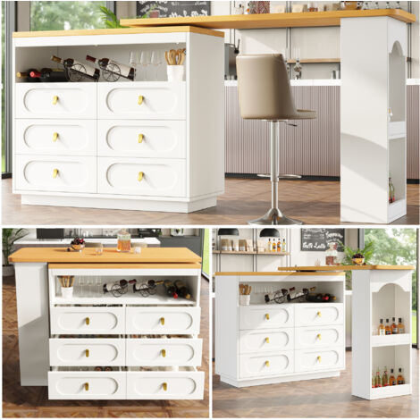 Buffet Meuble de Rangement Bahut MDF Blanc (1/5)