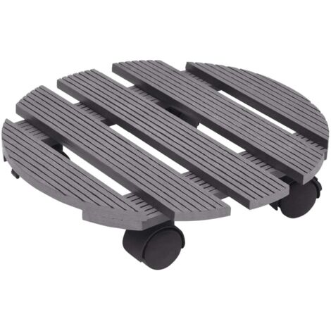 Chariots à plantes 4 pcs Gris Ø30x7,5 cm WPC CFW991379 (1/5)