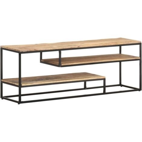 Meuble TV, Banc TV, Armoire de rangement 130x30x45 cm Bois de manguier brut -ASAF55534 MaisonChic (1/5)
