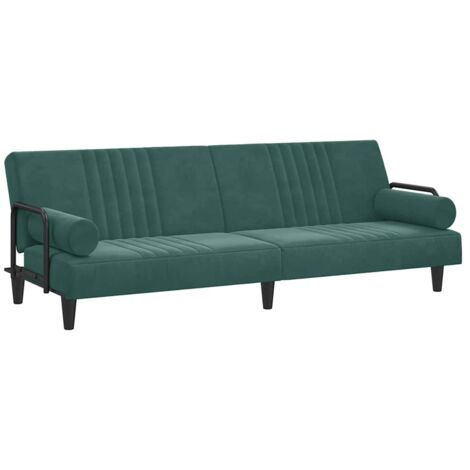 Canapé-lit,Canapé convertible avec accoudoirs vert foncé velours CFW92078 (1/5)