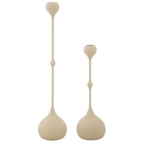 Ensemble de 2 bougeoirs Slimmy Cream, dimensions : 8 x 26 à 8 x 37 cm (1/5)