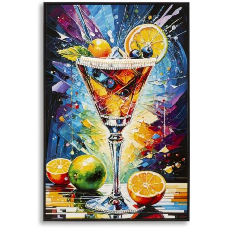 Impression sur toile Cocktail laquée avec cadre -A- 62 x 3,5 x 92 cm (1/5)