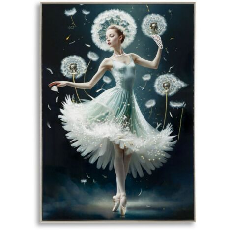 Peinture sur toile laquée « Danse » avec cadre -B- 72 x 4 x 102 cm (1/5)