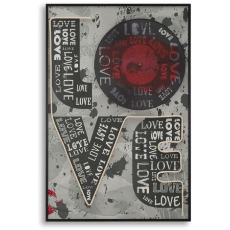 Impression sur toile avec LED Love Cm 60X3,5X90 (Application acrylique 3D) (1/5)