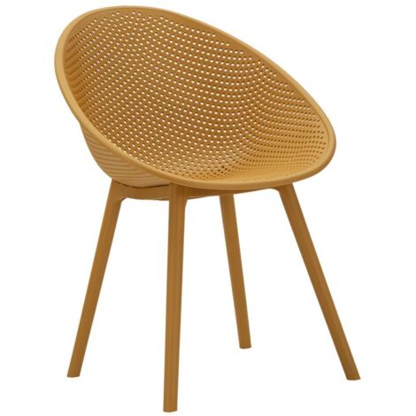 Ensemble de 2 chaises Ibiza moutarde, 59 x 59 x 83 cm (hauteur d'assise 45 cm) (1/5)