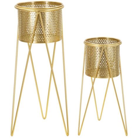 Ensemble de 2 supports de vase Glat, dimensions : 21 x 20 x 46 cm et 18 x 18 x 32 cm (1/5)