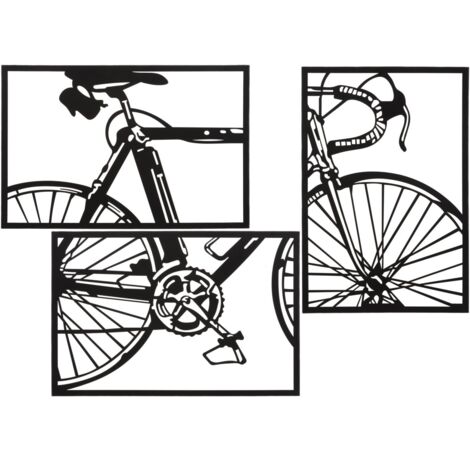 Ensemble de 3 panneaux muraux pour vélo, 40 x 1,3 x 60 cm (taille d'une seule pièce) (1/5)