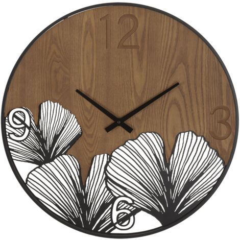 Horloge murale Super Bois/Feuille Cm Ø 60X2 (1/5)