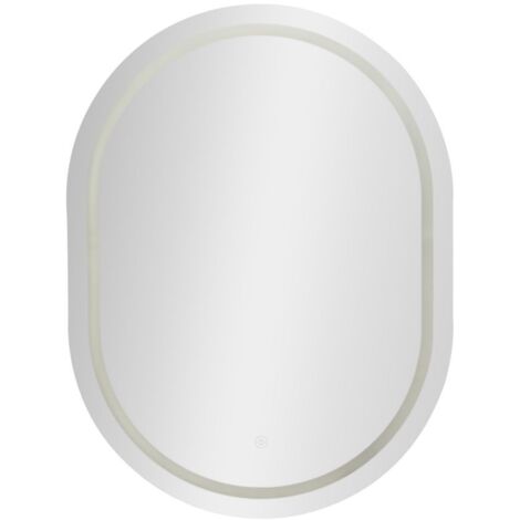Miroir mural LED ovale simple 60 x 3,5 x 80 cm (éclairage 3 couleurs) (1/5)