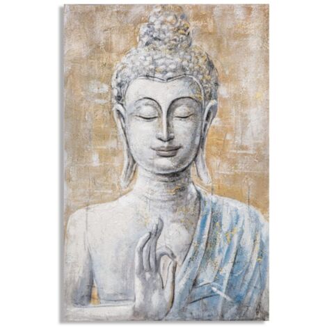 Peinture murale artisanale Bouddha lumineux -B- 80 x 3 x 120 cm (1/5)