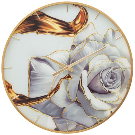 Horloge murale en verre rose cm Ø 60 x 5 (1/5)