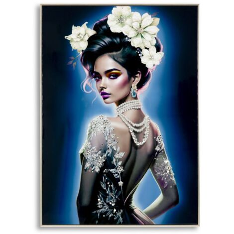 Peinture sur toile laquée Isabel avec cadre -B- 72 x 4 x 102 cm (1/5)