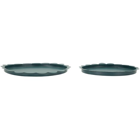 Plateau rond Saturne bleu sarcelle, lot de 2 pièces, Ø 33 x 2 x 27,5 cm (1/5)