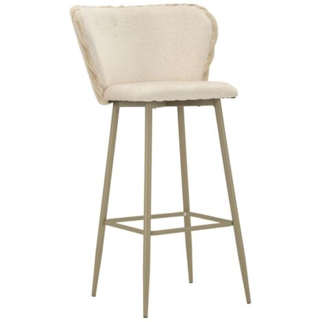 Tabouret de bar Alaska -B- Crème, lot de 2 pièces, 55 x 58 x 106 cm (hauteur d'assise 77 cm) (1/5)