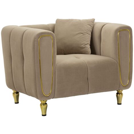 Fauteuil Alma gris avec coussin 97 x 81 x 71 cm (1/5)