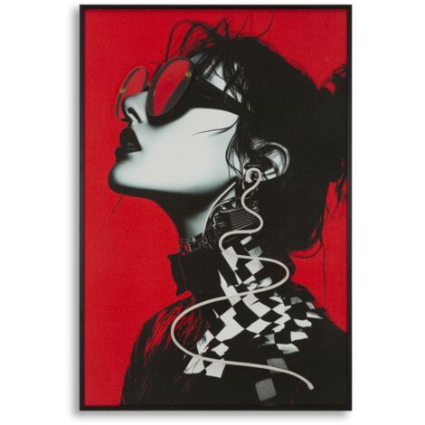 Impression sur toile avec LED Psyco -B- Cm 60X3,5X90 (Application acrylique 3D) (1/5)