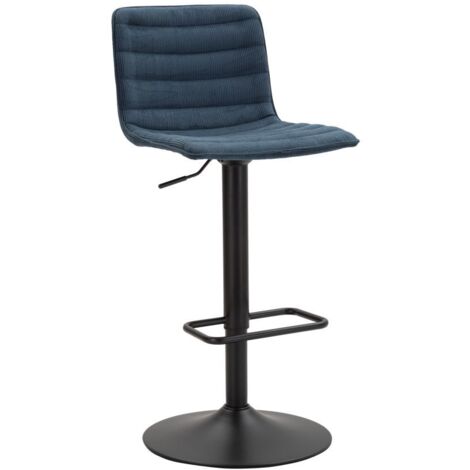 Tabouret de bar relevable, bleu marine, hauteur 43 x 49,5 x 85,5-107 cm (hauteur d'assise 61-82,5 cm), lot de 2. (1/5)