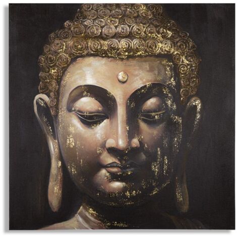 Peinture murale artisanale Bouddha -B- 100 x 3 x 100 cm (1/5)