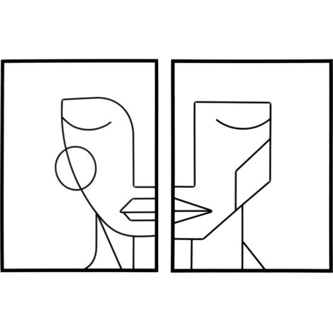 Panneau mural en fer à motif tribal, lot de 2 pièces, 60 x 1 x 80 cm (1/5)