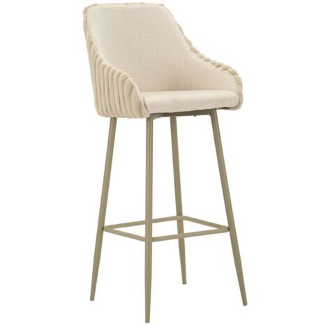 Tabouret de bar Alaska -A- Crème Lot de 2 pièces 52 x 46 x 111 cm (Hauteur d'assise 78 cm) (1/5)