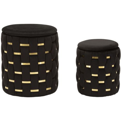 Ensemble de 2 abris de jardin noirs Puff With Storage Shanty (Ø 37 x 42 cm - 28 x 35 cm) (1/5)