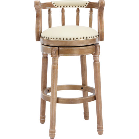 Tabourets de bar  Chaise de bar  Tabouret Haut Blanc Bois 54.8x54.8x96cm (1/5)