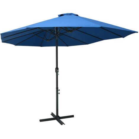 Parasol d'extérieur et poteau en aluminium 460x270 Bleu (1/5)