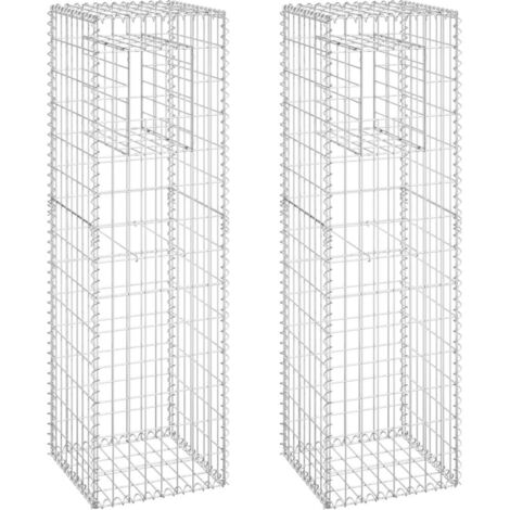 INLIFE Poteaux à panier de gabion 2 pcs 40x40x140 cm Fer (1/5)