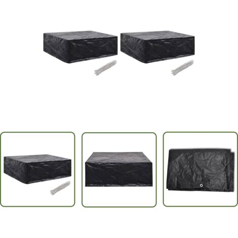 Housses de salon de jardin 2 pcs 8 œillets 250x210x90 cm (1/5)