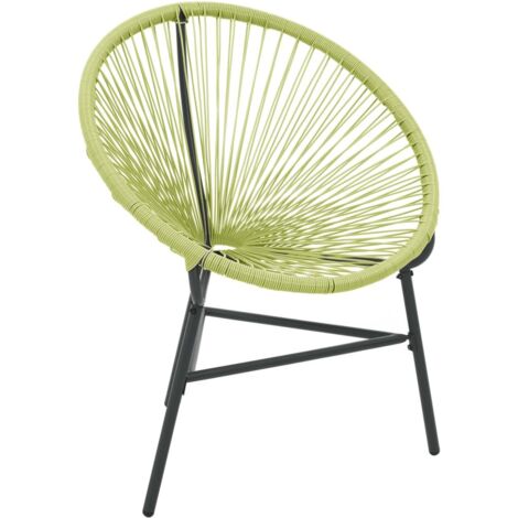 INLIFE Chaise de jardin Acapulco Résine tressée Vert (1/5)