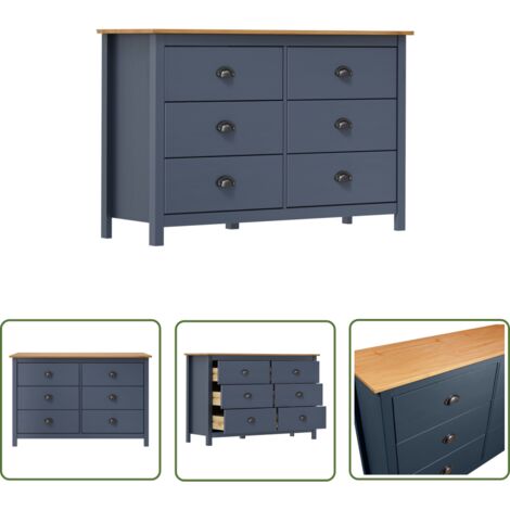 Buffet Hill Range Gris 125x40x80 Bois de pin solide (1/5)