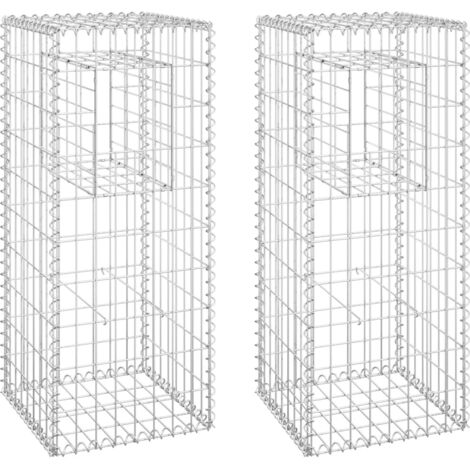 INLIFE Poteaux à panier de gabion 2 pcs 40x40x100 cm Fer (1/5)