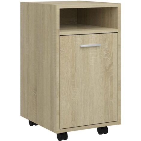 Armoire latérale, Meuble de Rangement, Buffet Commode pour chambre avec roues Chêne Sonoma 33x38x60 cm Aggloméré HYB11824 (1/5)