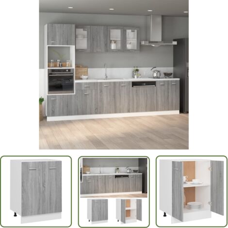 Meuble bas "Lyon" Gris  60 x 46 x 81,5 cm Bois d'ingénierie (1/5)