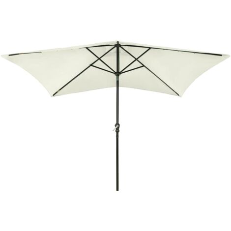 INLIFE Parasol avec LED et mât en acier Sable 2x3 m (1/5)