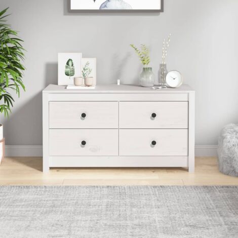 Armoire latérale Blanc 100x40x54 cm Bois de pin massif (1/5)