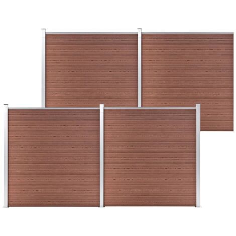 Clôture de jardin WPC 699x186 Marron (1/5)