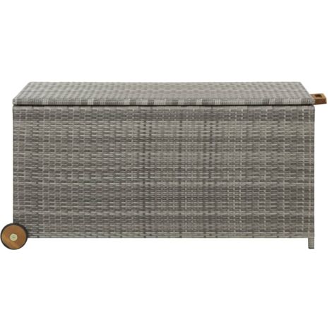 INLIFE Boîte de rangement de jardin Gris clair 120x65x61 cm Rotin (1/5)
