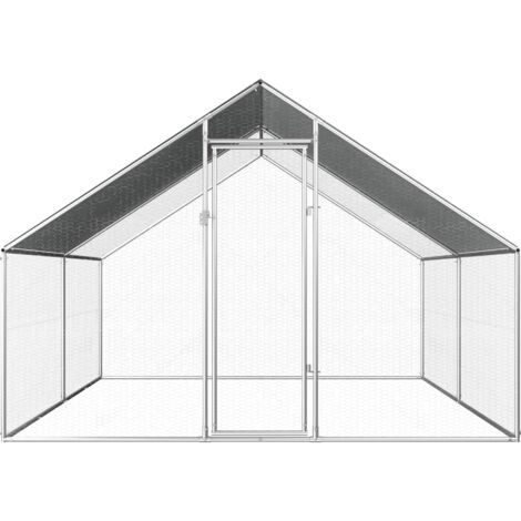 INLIFE Poulailler d'extérieur 2,75 x 4 x 1,92 m Acier galvanisé (1/5)