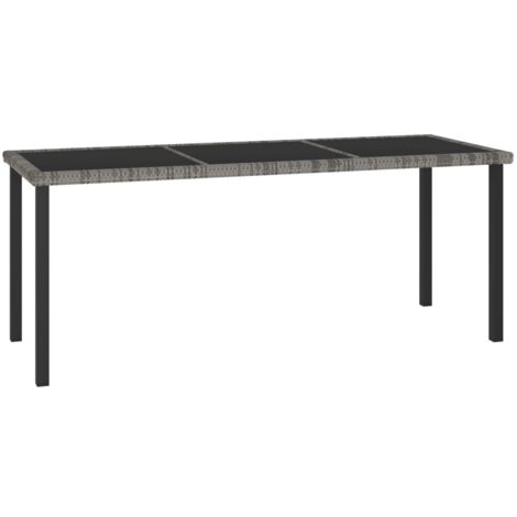 Table à dîner de jardin Gris 180x70x73 Résine tressée (1/5)