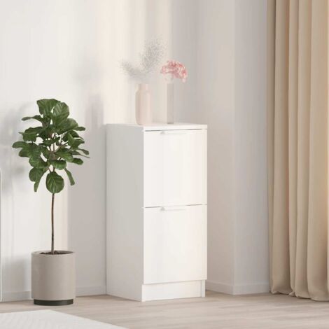Buffet，Bahut， Meuble de Rangement pour Salon, Bureau Blanc 30x30x70 cm Bois d'ingénierie FBV94148 (1/5)