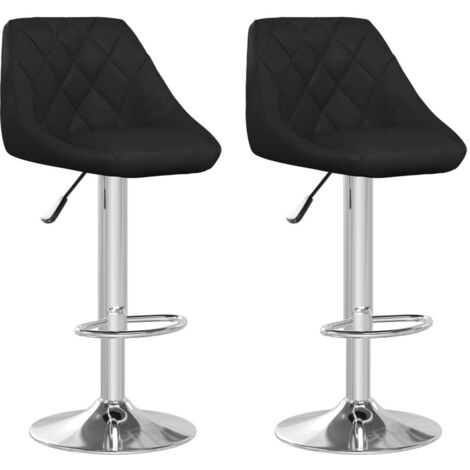 Lot de 2 Tabourets de bar,Chaises hautes de bar luxueuses noir similicuir -96691 (1/5)