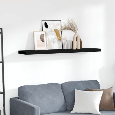 Étagère murale flottante  Étagère suspendue Noir 120x23,5x3,8 cm MDF BRZH621593