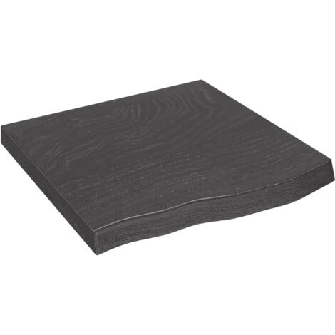 Étagère murale multiposition - Meuble Étagère murale gris foncé 60x60x6 cm bois chêne massif traité -BV13201 (1/4)