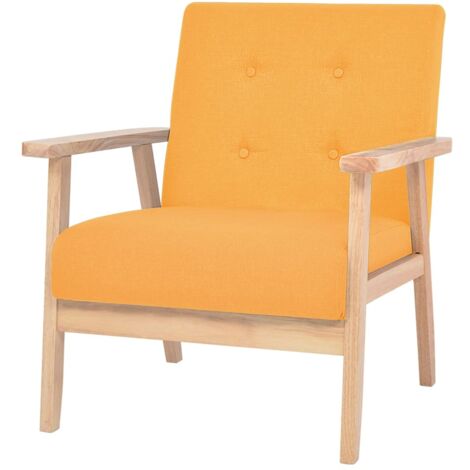 Fauteuil,Fauteuil Salon,Chaise Loisir et ReposSiège Jaune Tissu FNNF502526 (1/5)