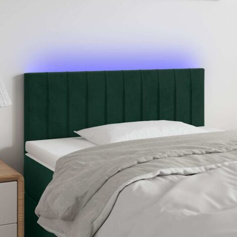 Tête de lit avec lumière LED，Panneau de lit pour Lit adulte，Décoration murale Vert foncé 90x5x78/88 cm Velours XZZ83995 (1/5)